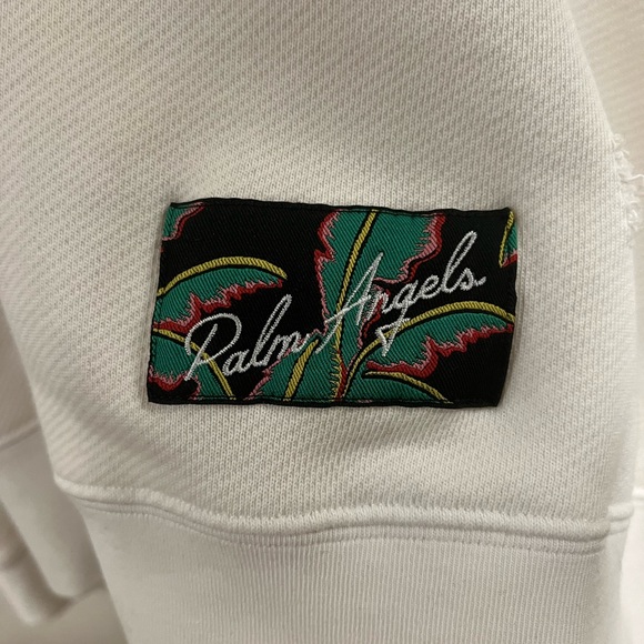*Rare* White Distressed multicolor Miami Logo Palm Angeles crew neck - Picture 3 of 9